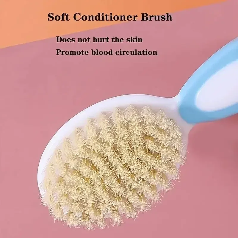 2PCS Baby Hair Brush Set for Newborn Toddlers Soft Bristles Cradle Cap Brush Gift Baby Care Accessories Infant Bathing Soft Comb
