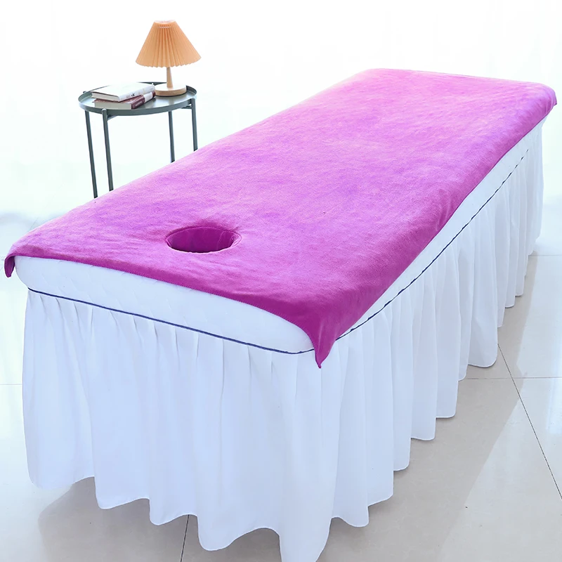 Beauty Bedsheet Cosmetic Salon Sheets Massage Treatment Soft Sheets Spa SPA Bed Table Cover Sheets with Hole 4
