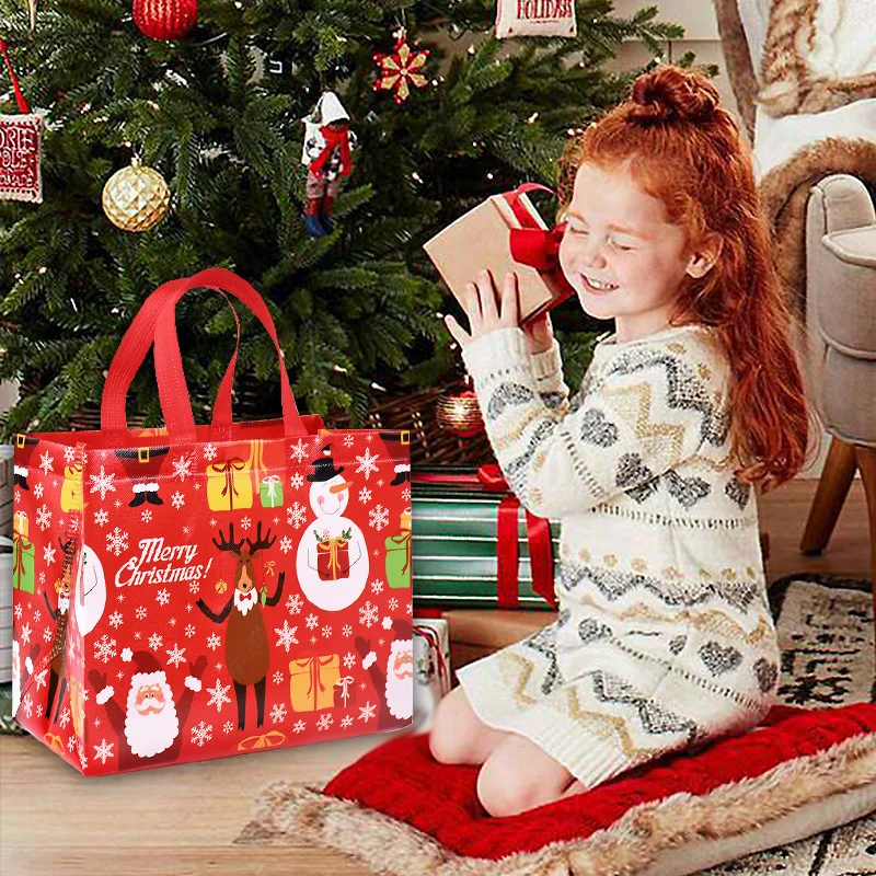 Dvkptbk Christmas Gift Bags Avec Cordon Sacs De Bonbons De Noël Père Noël Bonhomme De Neige Cerf Sacs En Tissu Sacs Cadeaux Pour Fête De Vacances Sacs Noël