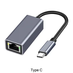 High-Speed USB-C to Ethernet 2.5 Gigabit Adapter with 100W PD Charging - 1000Mbps (Type C Grey)