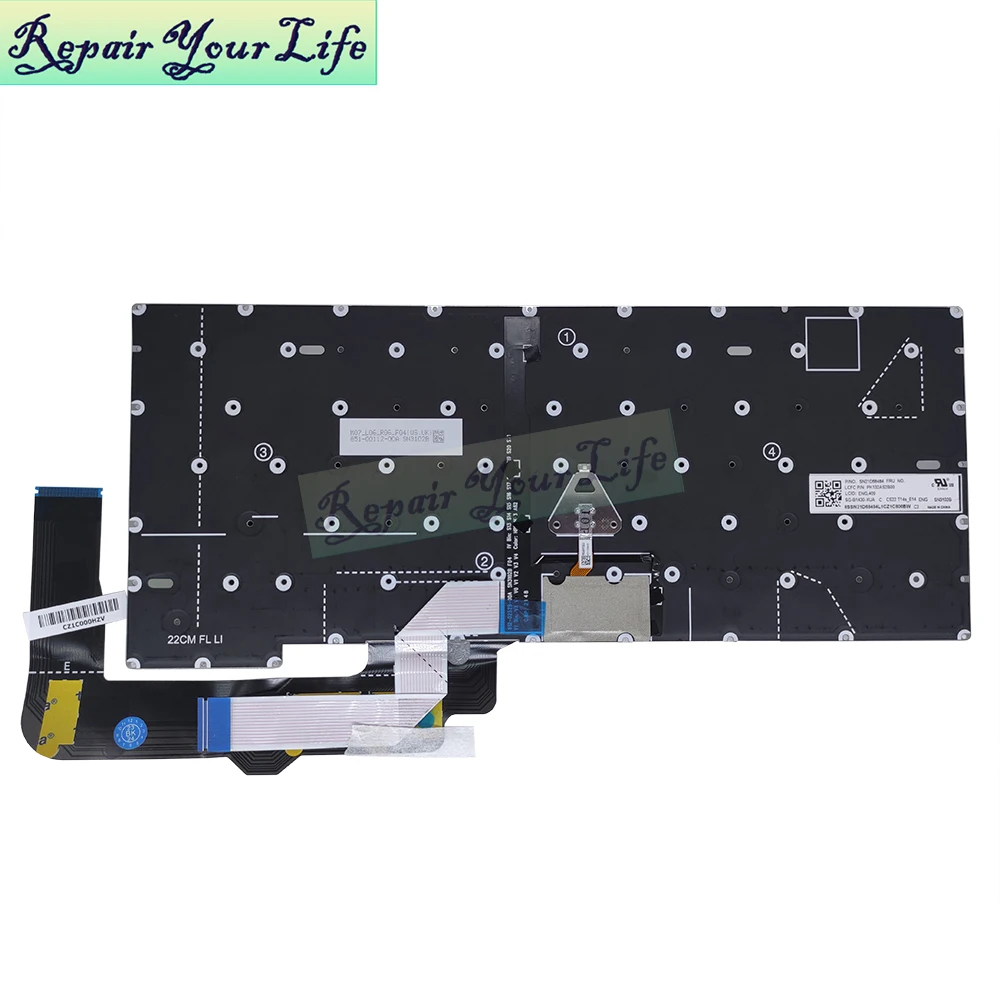 Teclado Retroiluminado dos Eua e da Rússia para Lenovo Thinkpad T14s Gen tipo 21br 21cq 21cr Ru-en Eng Sn21d68484 21bs 21cq 21cr - Imagem 5