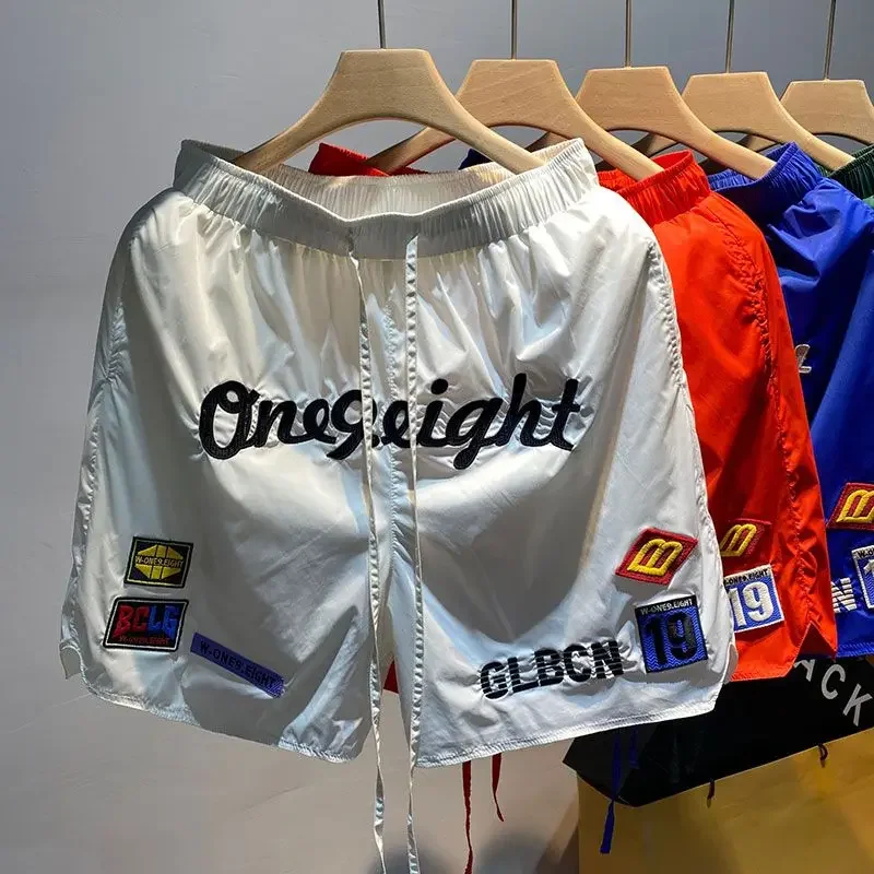 

Trendy Brand Shorts Summer Men's Loose Sports High Street Basketball Shorts Trendy Loose Breathable Beach Capris