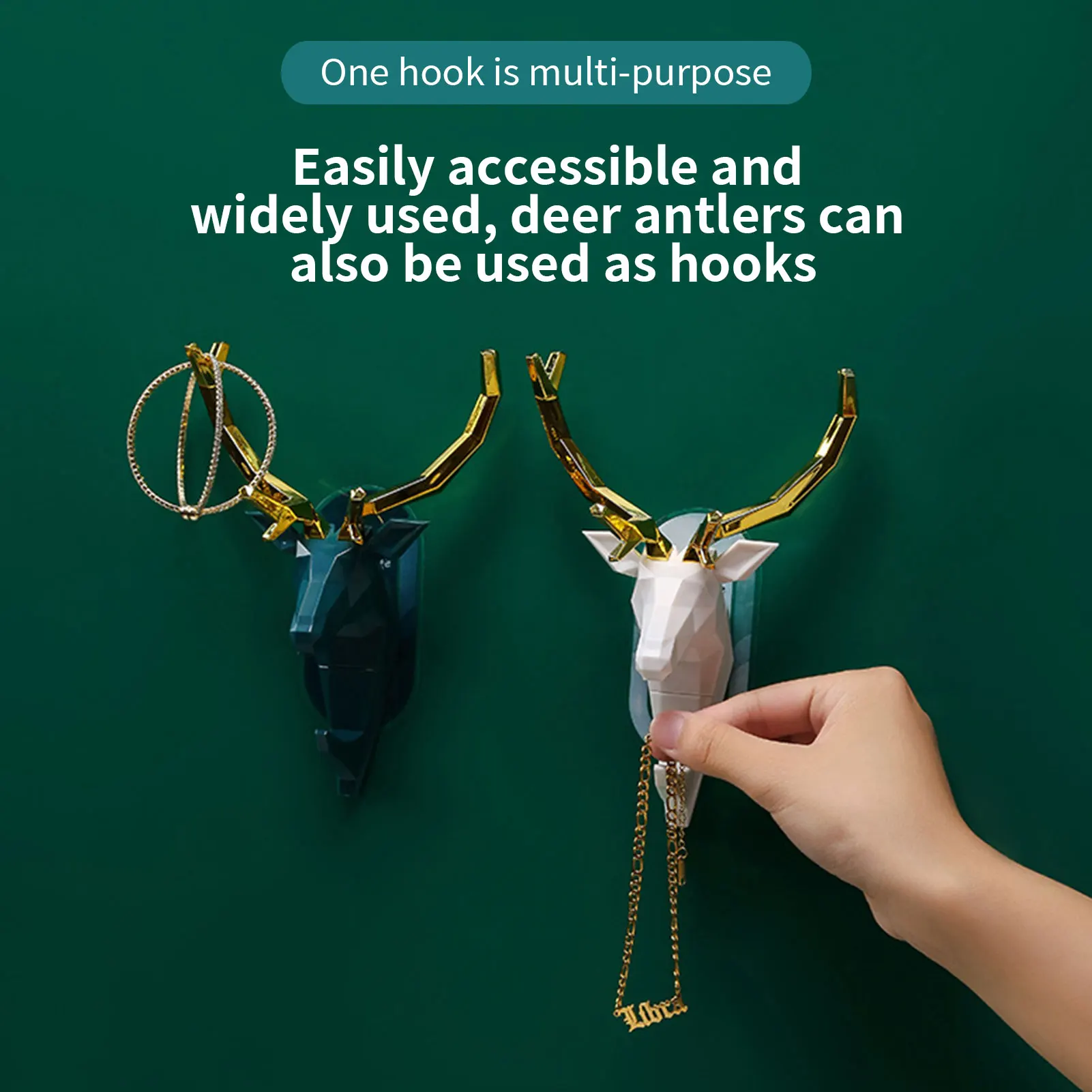 Appendiabiti Da Parete Vintage Con Corna Di Cervo - Design Nordico Per Ingresso, Camera O Bagno - Foto 10