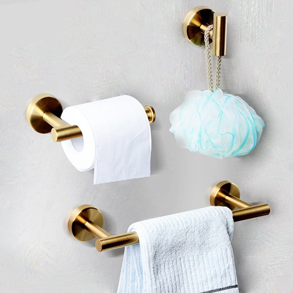 Toilet Paper Holder Toilet Paper Rack Toilet Roll Holder Tissue Holder No Drill Toilet Paper Holder SUS304 Wall Mount Punch Stainless Steel Towel Bar Ring Tissue Roll Dispenser For Bathroom Kitchen