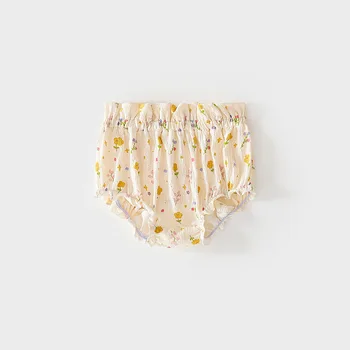 Pantaloncini traspiranti estivi per neonate Simpatico stampa floreale/coniglietto/cuore Elastico in vita con fondo grande Copri pannolino per i più piccoli 1