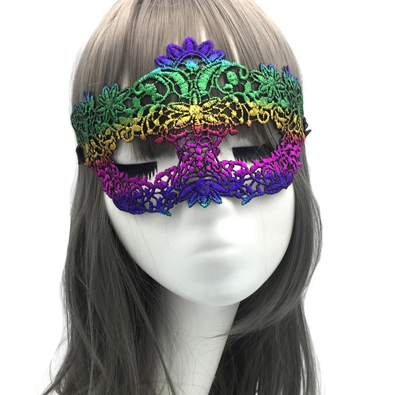 1 Stück Frauen hohle Spitze Gesichts maske mit Band Prinzessin Karneval Maskerade Cosplay Prom Requisiten Kostüm Sexy queen Party Augen maske – Detail 9