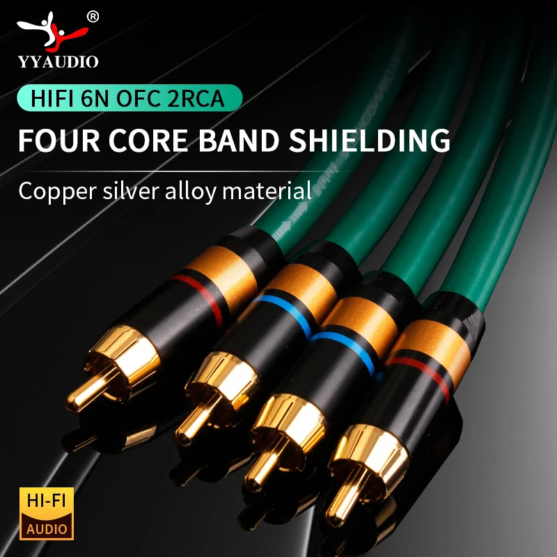 Yyaudio 2328 Hifi Silver-Plated Rca Cavo Di Alta Qualità 6N Ofc Hifi Rca Maschio A Maschio Cavo Audio