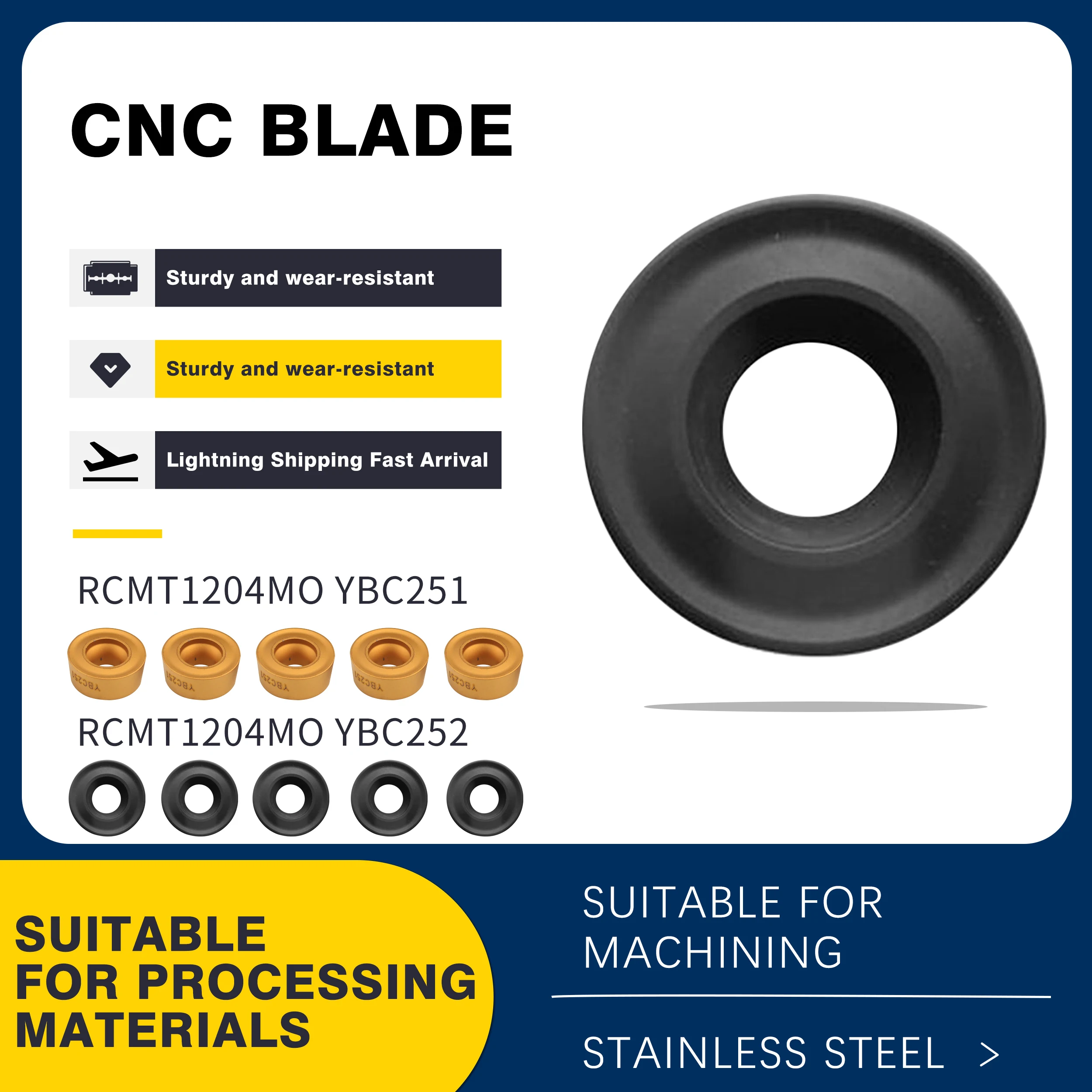 

10 шт. RCMT0803MO RCMT10T3MO RCMT1204MO YBC251 YBC252 острые режущие лезвия CNC токарные инструменты карбидные вставки фрезерные Токарные инструменты