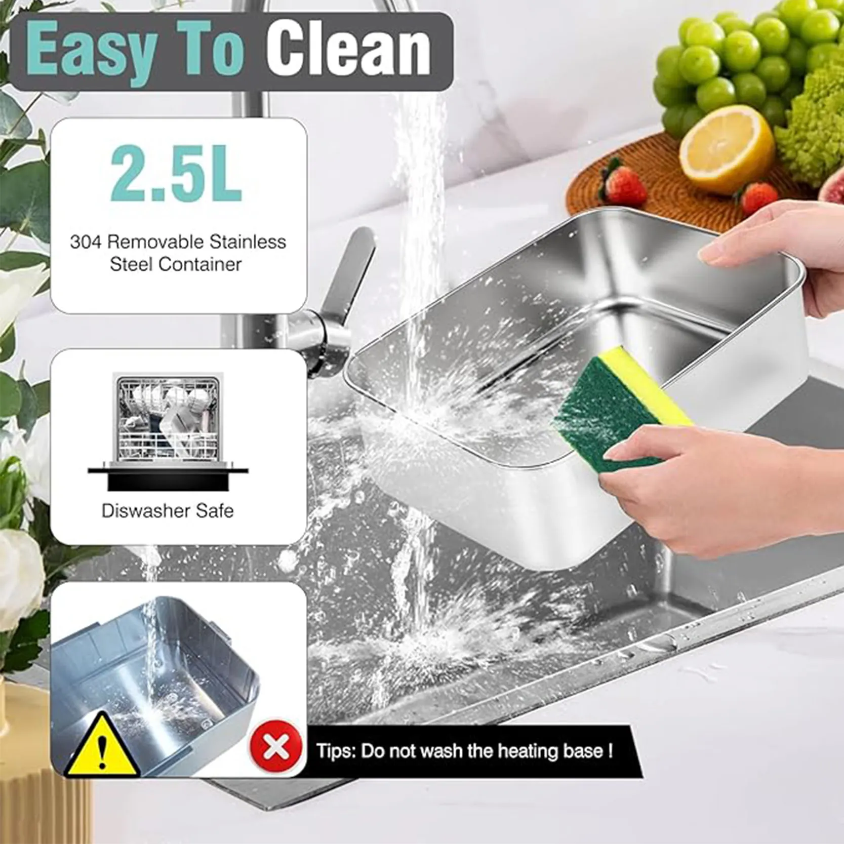 TINSOL جديد 3.5L تسخين كهربائي علب الاغذية لا المي...