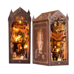 Magic Book Stand Miniature Dollhouse DIY Craft Set, Handmade Wooden Toy and Gift (TSZH227)