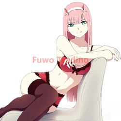 Fuwo Trading – autocollants Kawaii Anime ZERO TWO, étiquette pour ordinateur portable, vélo, guitare, Skateboard, voiture, anti rayures, vinyle étanche 