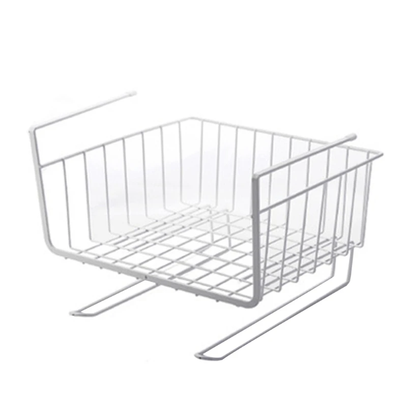 Under Shelf Storage Cupboard Hanging Iron Cabinet Closet Hanger Metal Mesh Baske