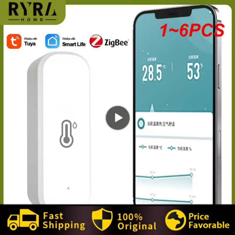 

1~6PCS Tuya Zigbee WiFi Temperature And Humidity Detector Independent Electronic Thermometer Sensor Smart Home Indoor Alexa