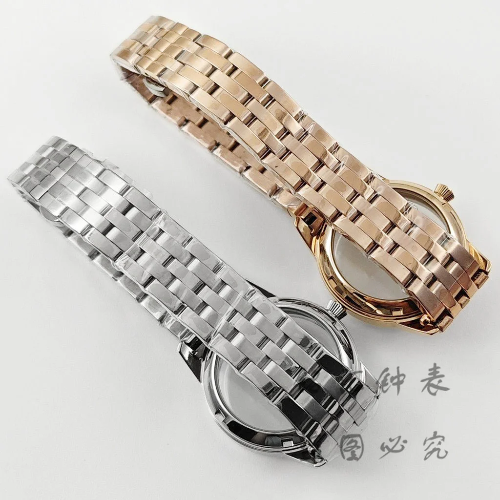 Elegant PVD Rose Gold 33mm Ladies Watch Case with Stainless Steel Bracelet