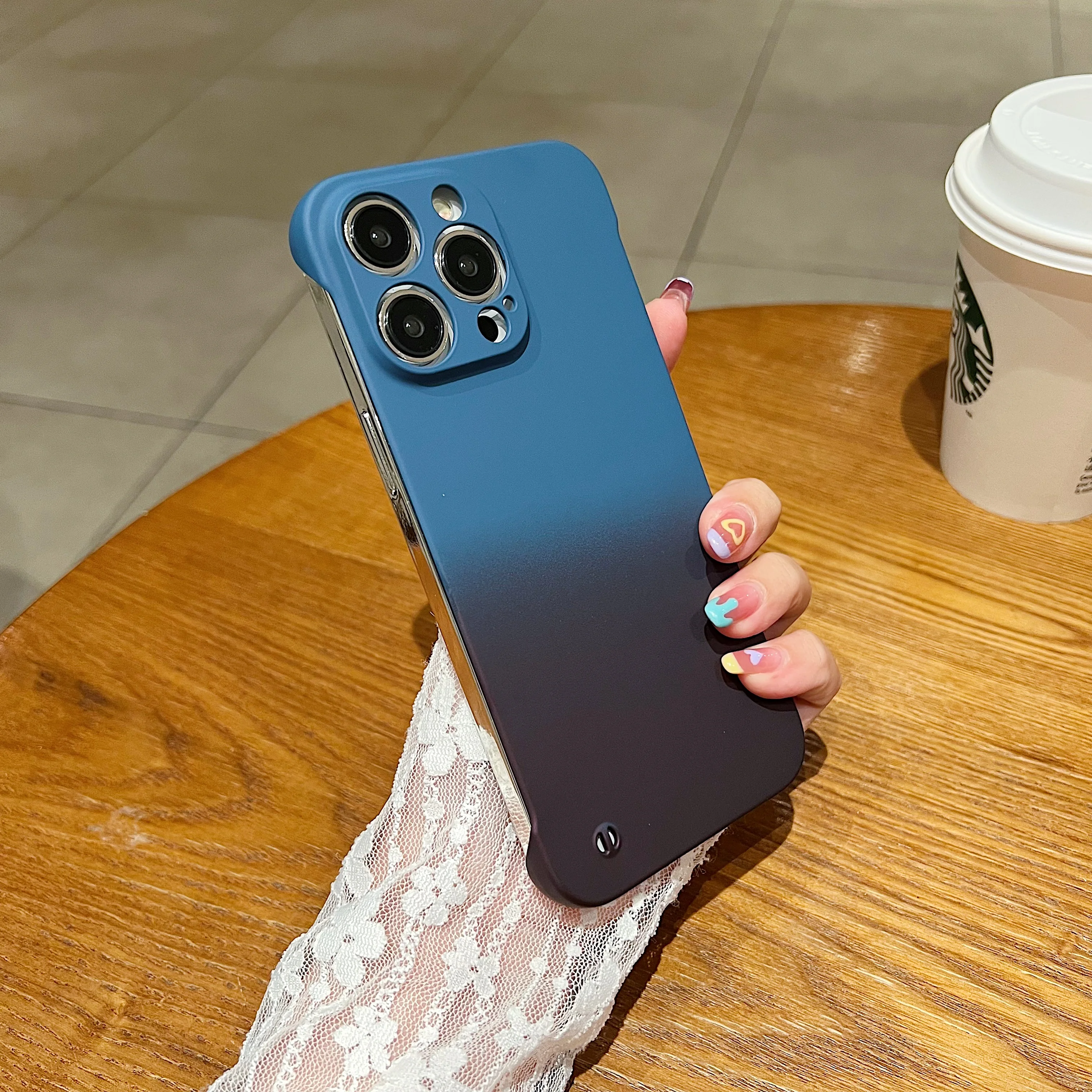 Ultra Thin Frameless Gradient Case with Slim Lens Protection