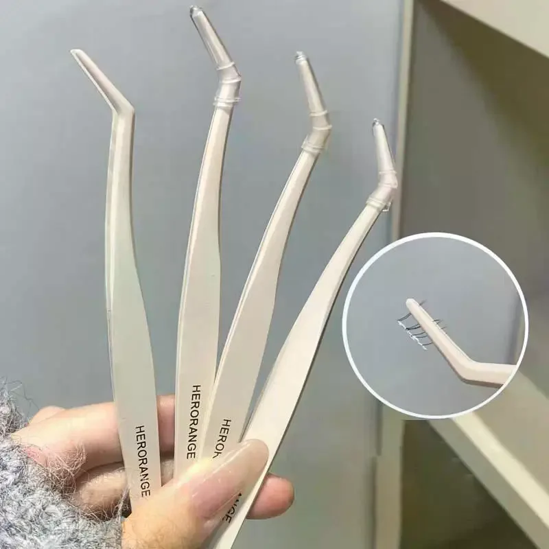 안티스틱 핀셋 끈적이지 않는 DIY 둥근 디자인 전문 접목용 안티스틱 무접착 인조 속눈썹 핀셋