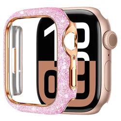 Crystal Diamond Screen Protective Shell and HD Cover for Series 6 5 4 SE 40mm (Pink)