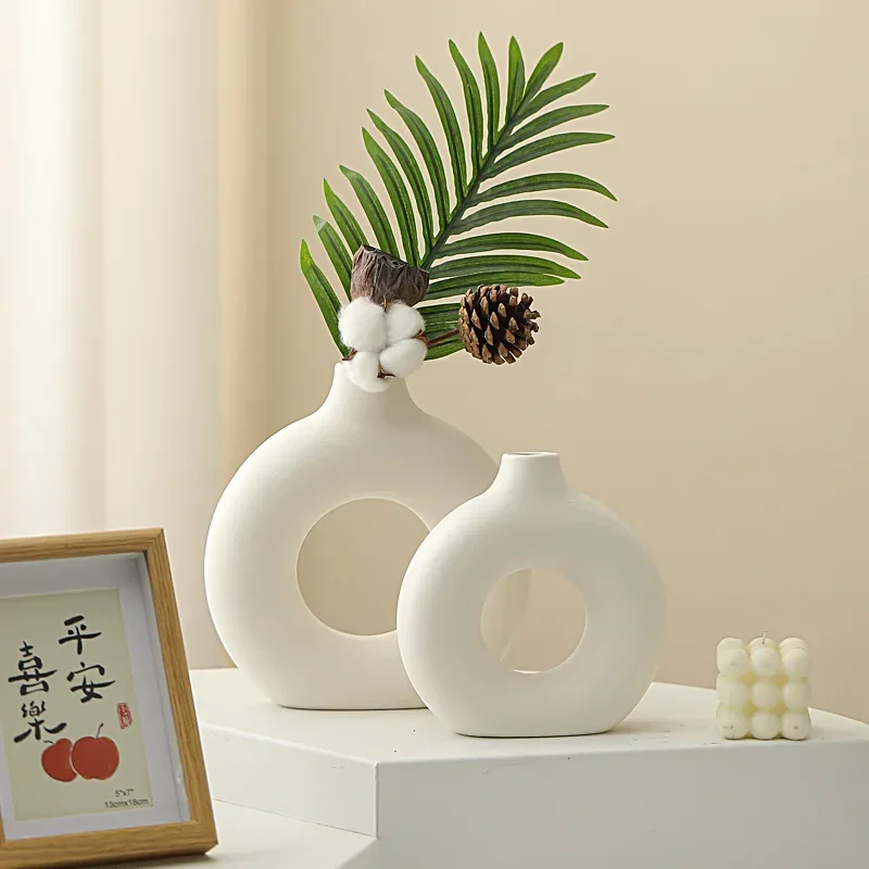 Nordic Style Flower Vase Morandi Geometric Vase Ceramic Art Crafts Bedroom Living Room Desktop Decoration Vase Decoration Home 4