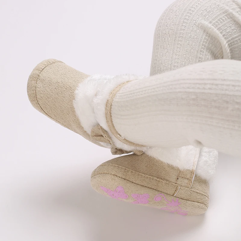 Newborn Girl Boy Mini Wool Baby Short Boots Slippers Soft Bedroom Anti Slip Ankle Boots Cotton Lining