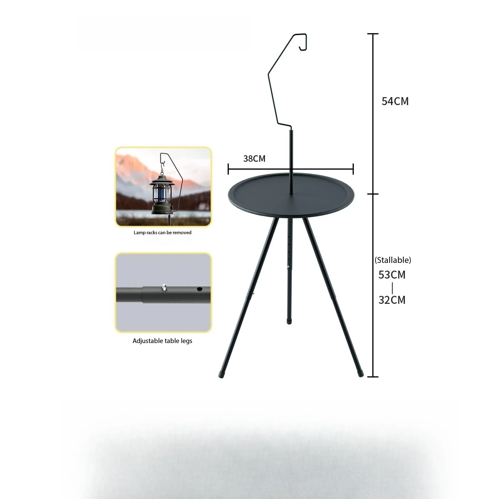 Folding Camping Table with Lamp Holder - طاولة تخي...