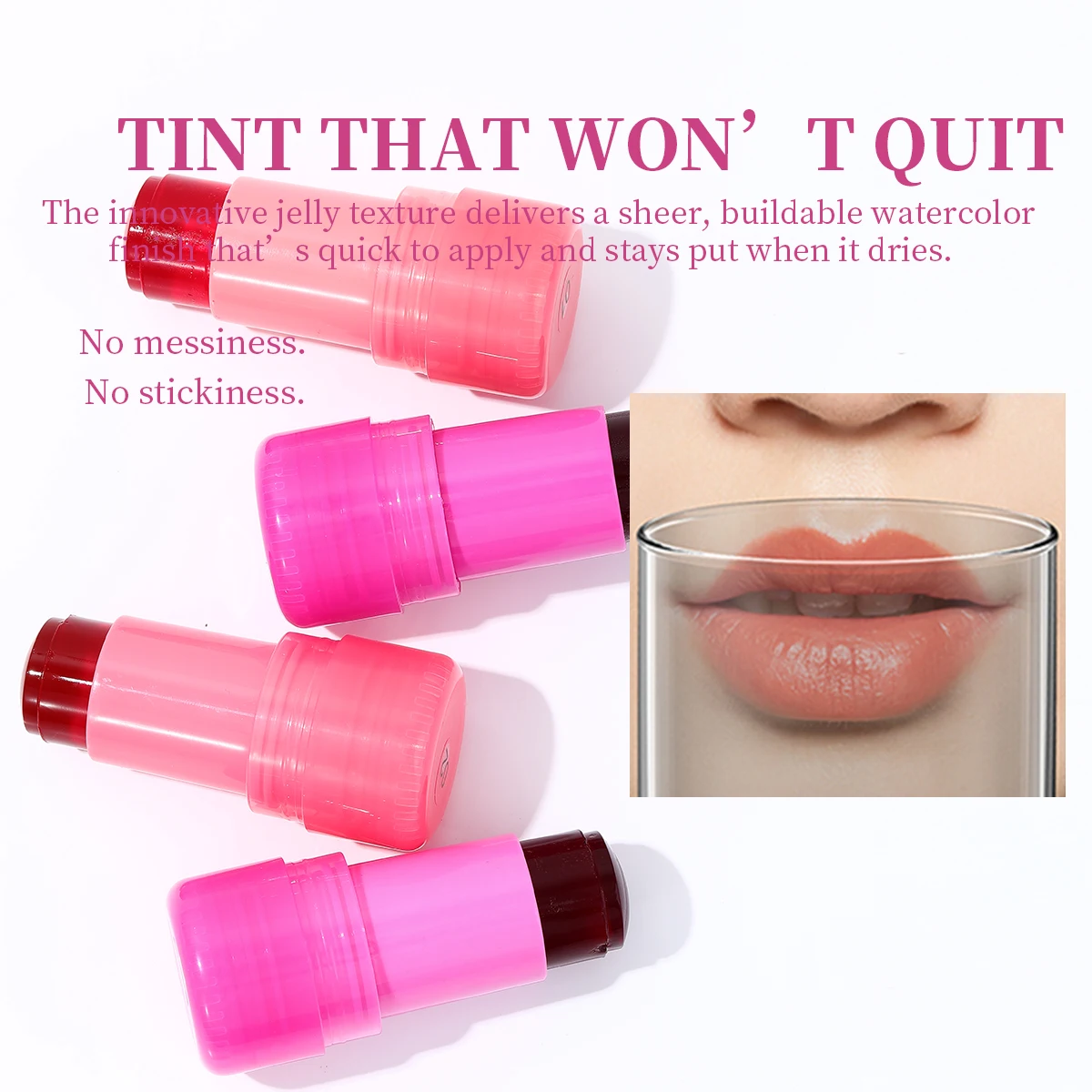 4 Color Jelly Blusher, Moisturizing Crystal Lipstick, Long-lasting Moisturizing Multifunctional Makeup, Suitable For Daily Use 5