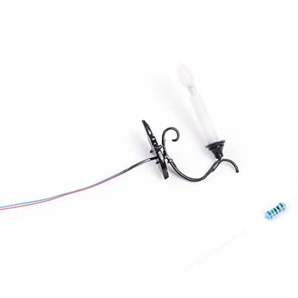 1.9*3.2cm Dollhouse Wall Lamp ABS Metal Material 12V White/Warm Light Model House Garden Decor Sand Table Chandelier