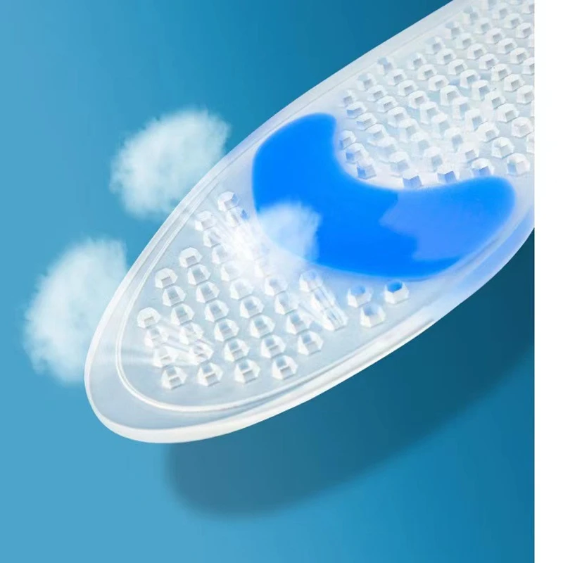 Silicone Gel Insole Heel Lifting Inserts Shoe Foot Care Protector Elastic Cushion Arch Support Running Insole EVA Soft Shoes Pad