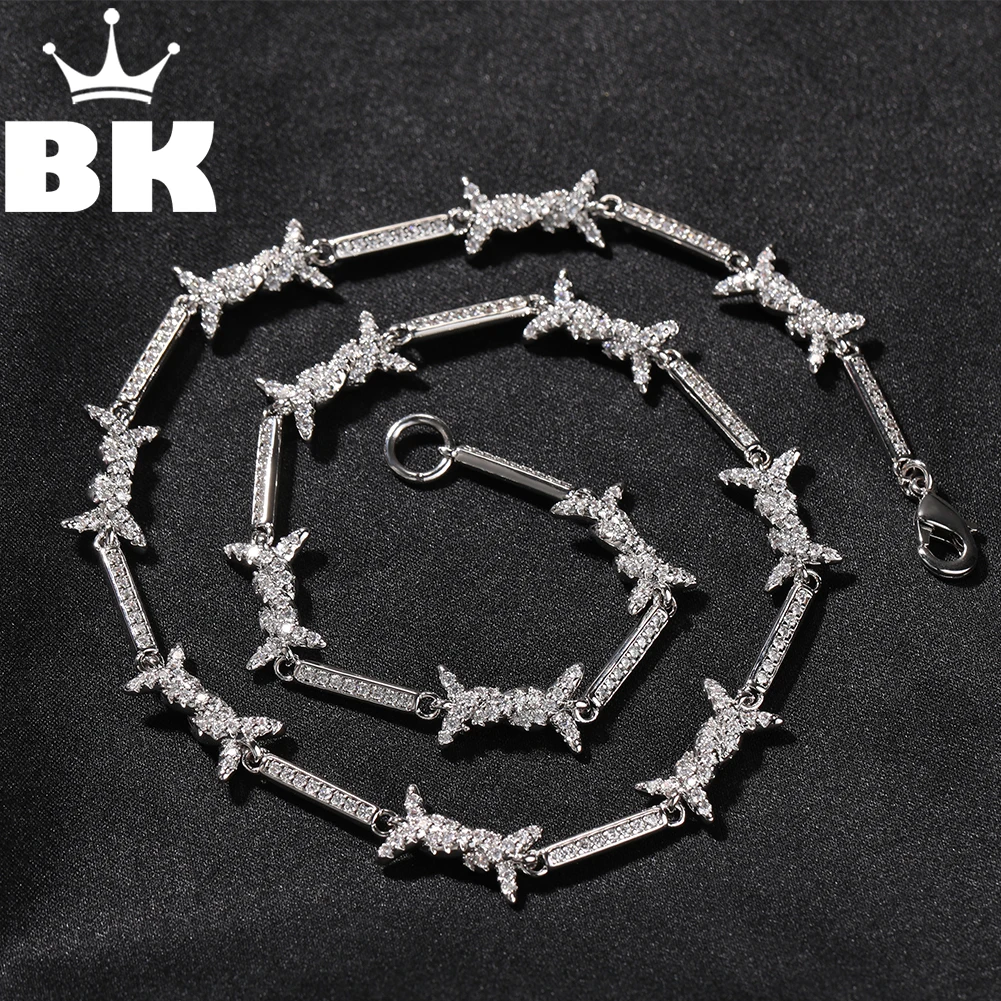 送税込【King Ice】10MM ICED BARBED WIRE CHAIN (2色)♪国内発 10mm Iced Barbed Wire Chain | Hip Hop Jewelry | King Ice