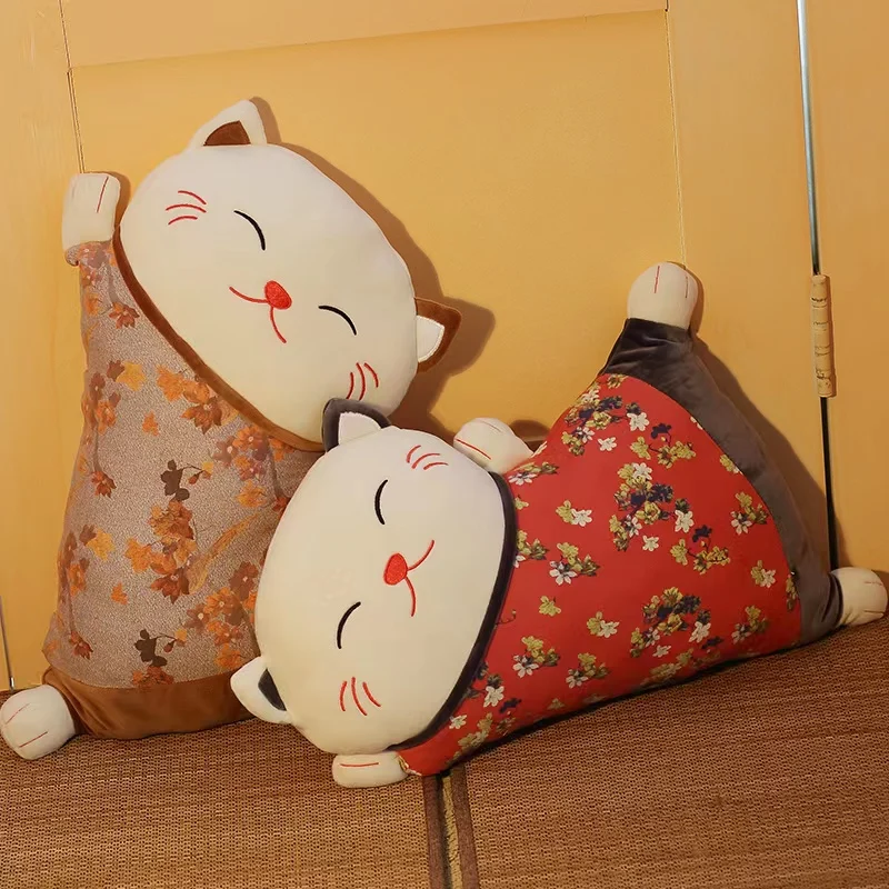 Cute Kawaii Fortune Cat Throw Pillow Blanket Dual Use Sofa Backrest Throw Pillow Office Car Seat Waist Protector Cushion Pillow 3