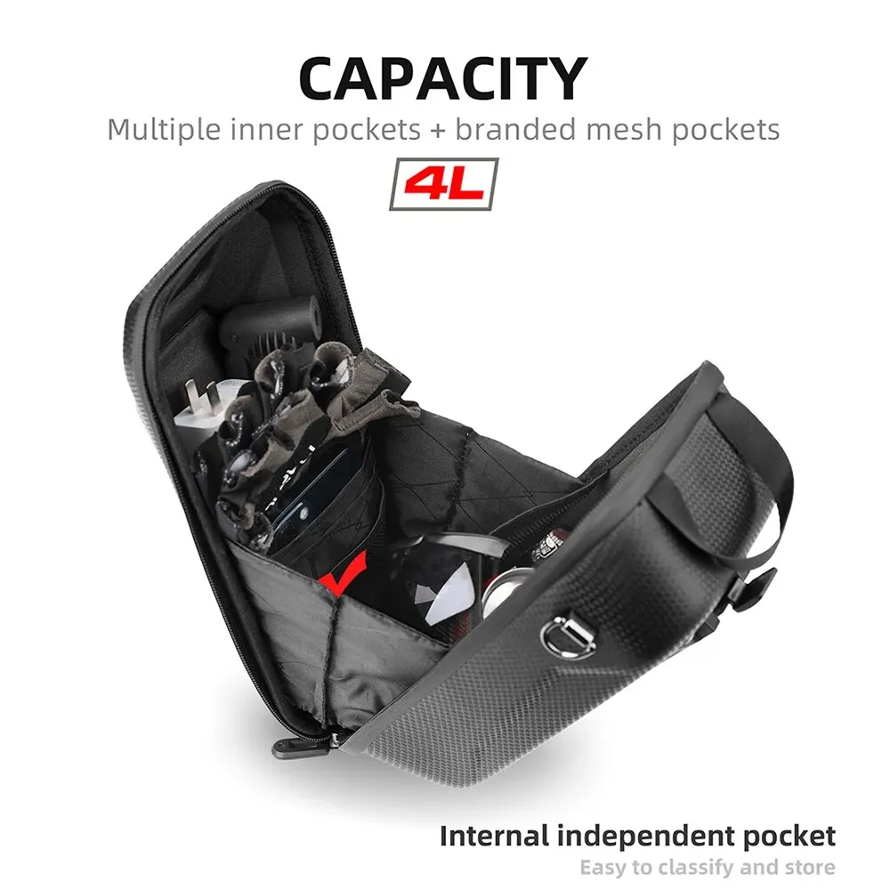 Rhinowalk Water-Resistant Front Handlebar Bag, Quick Release, 4L EVA, Large Capacity