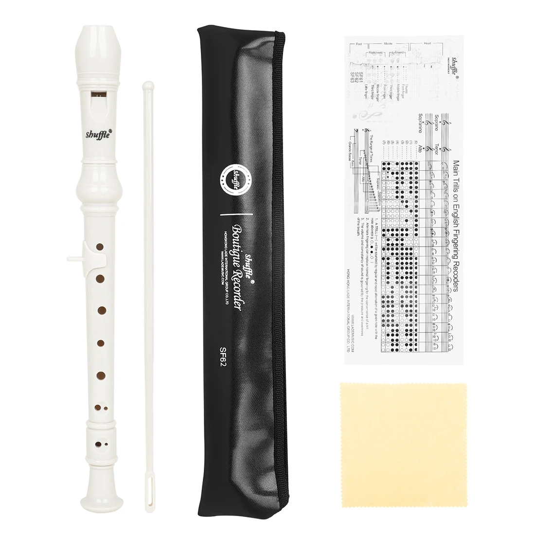 1 Pcs Professional Recorder 8-Hole Soprano Advanced White Fluter ABS Clarinet Sound Easy Adjustable Woodwind Instrument