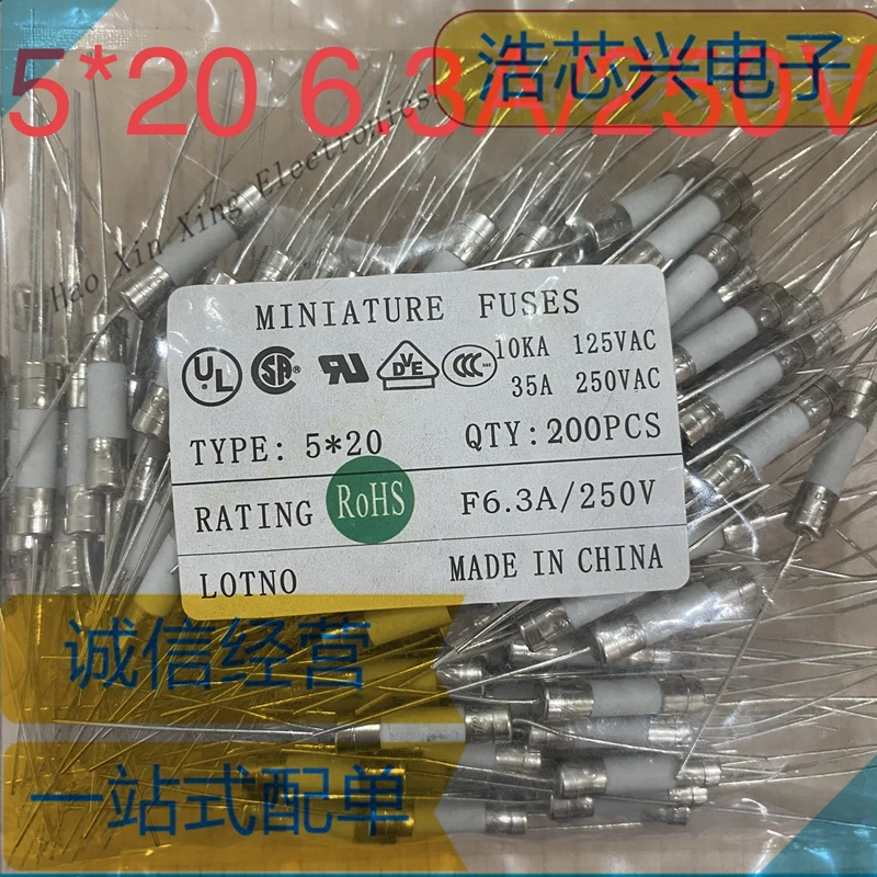 5*20MM CERAMIC FUSE TUBE WITH LEAD PINS 250V 1A 2A 3.15A 4A 5A 6.3A 8A10A 12A 15A 20A