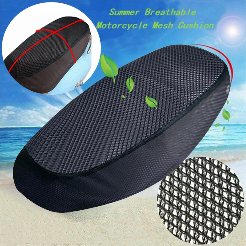 Motorcycle Breathable Seat Cover Pads Polyesters 3D Spacer Mesh Motorbike Anti-Slip Cushion Mesh Net Grid Waterproof motorcycle seat covers