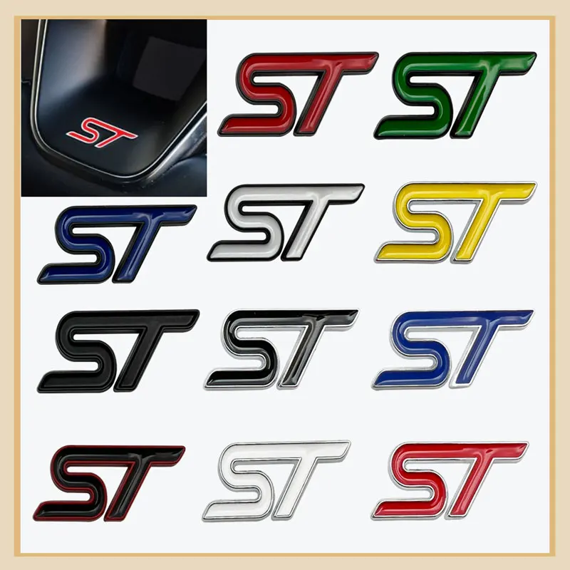 3D Metal St Sticker Emblem Badge Per Ford Fiesta Focus Mondeo Auto Interior Central Volante Trim Maniglia Della Porta Car Styling
