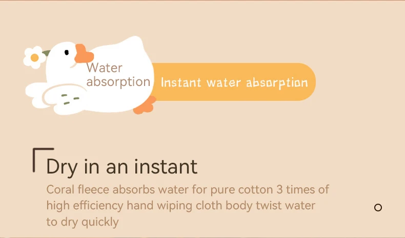 Description Picture 4 of itemCartoon Goose Hand Towel Kitchen Bathroom and Toilet Hand Towel Hanging Type with Super Water Absorption Quick Drying It Is Hard