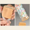 Spice Jar with Bamboo Lid Sample, Glass Spice Jars Sample Sack, 7oz Square Seasoning Jars 3