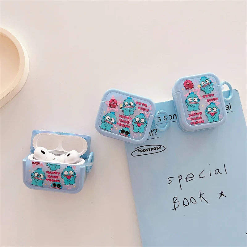 

Cute Cartoon Fish Case for AirPods Pro2 Airpod Pro 1 2 3 Bluetooth Earbuds Charging Box Protective Earphone Case Cover