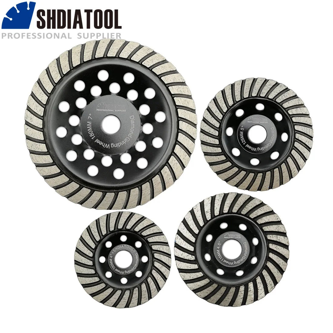 SHDIATOOL 1pc Diamond Turbo Row Grinding Cup Wheel Dia 4 4.5 5 7 Diamond Grinding Sanding Disc for Concrete Masonry Brick dt diatool 1pc dia 100 or 125mm m14 aluminum based grinding cup wheel diamond grinding disc 4 5 granite marble grinding wheel