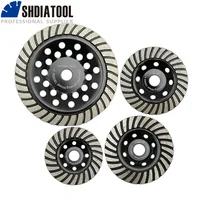 SHDIATOOL 1pc Diamond Turbo Row Grinding Cup Wheel Dia 4" 4.5" 5" 7" Diamond Grinding Sanding Disc for Concrete Masonry Brick
