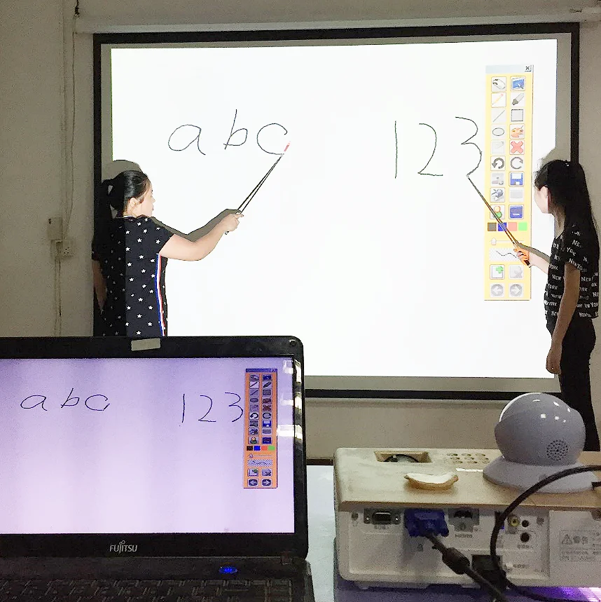 220Inch Multi Pen Writing Virtual Screen Portable Lcd Display Electronic Digital Smart Class Board Interactive Projection Device