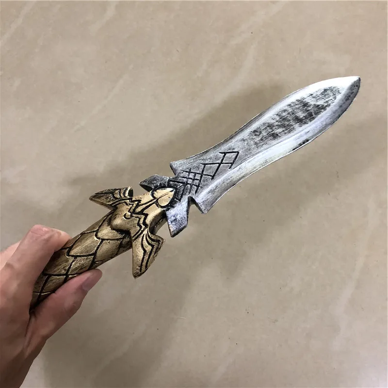 Dagger Leaves Rune Sword Prop - Cosplay Weapon for Kids Safe PU Halloween Role Play