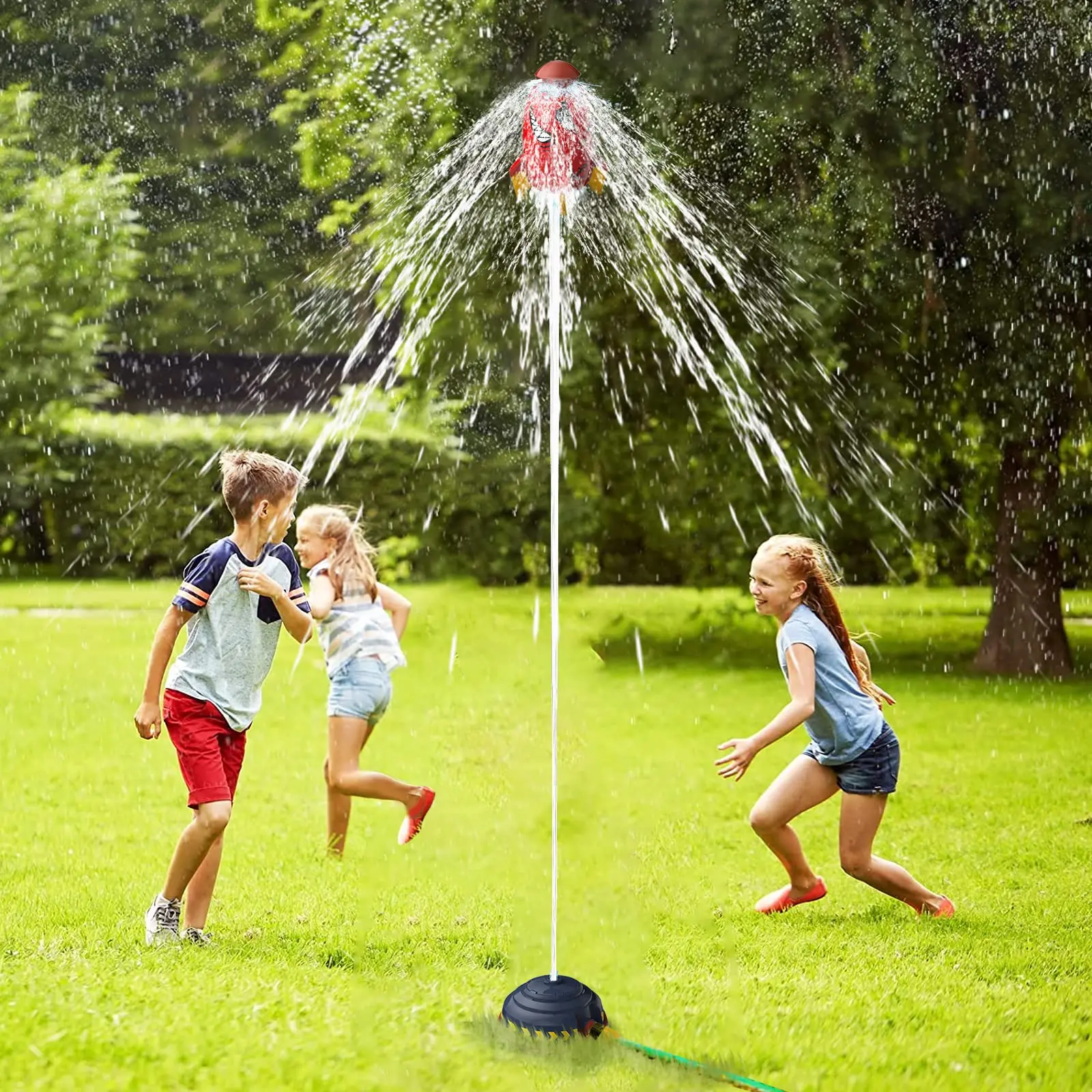Garden Sprinkler Rocket Launcher Toys Outdoor Rocket Water Pressure Lift Sprinkler Toy Fun Interaction Kids