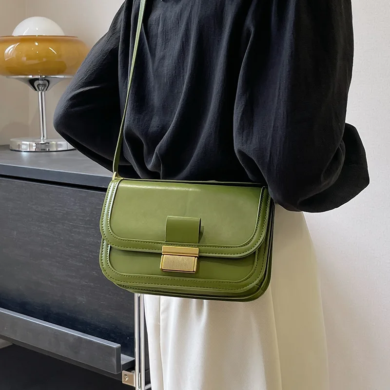 

Women's Bag 2024 Classic Simple Solid Color Square Buckle Women's Bag Purses and Handbags Crossbody Bags for Women