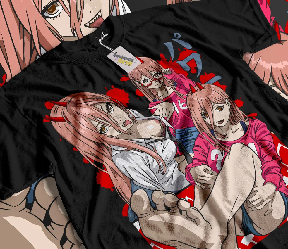 

POWER T-Shirt Chainsaw Man Makima Denji Anime Manga Waifu Sweater Soft Tee