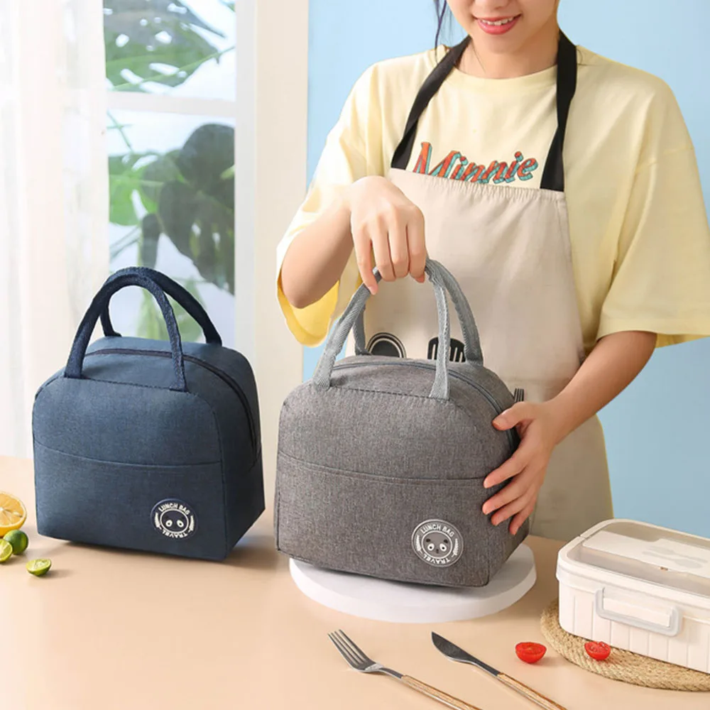 Marfino Portable Cooler Bag Oxford Gray Aluminum Foil Insulated Beach Backpack Basket Ice Cans Wine