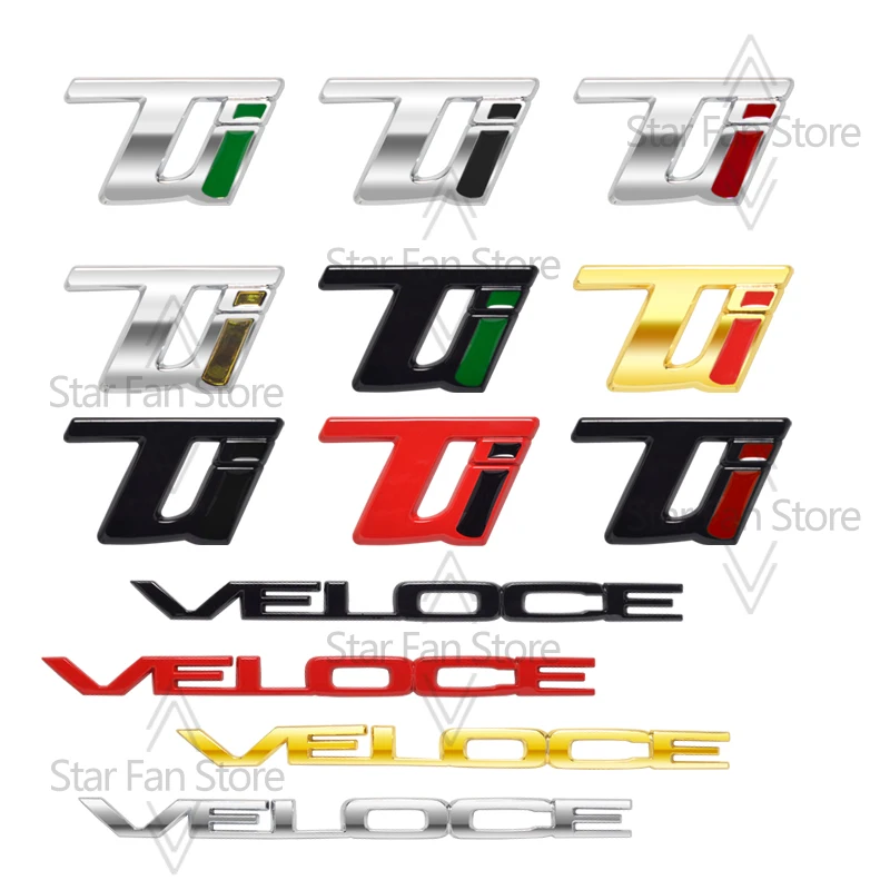 Premium Metal VELOCE TI 3D Car Emblem Decal Sticker