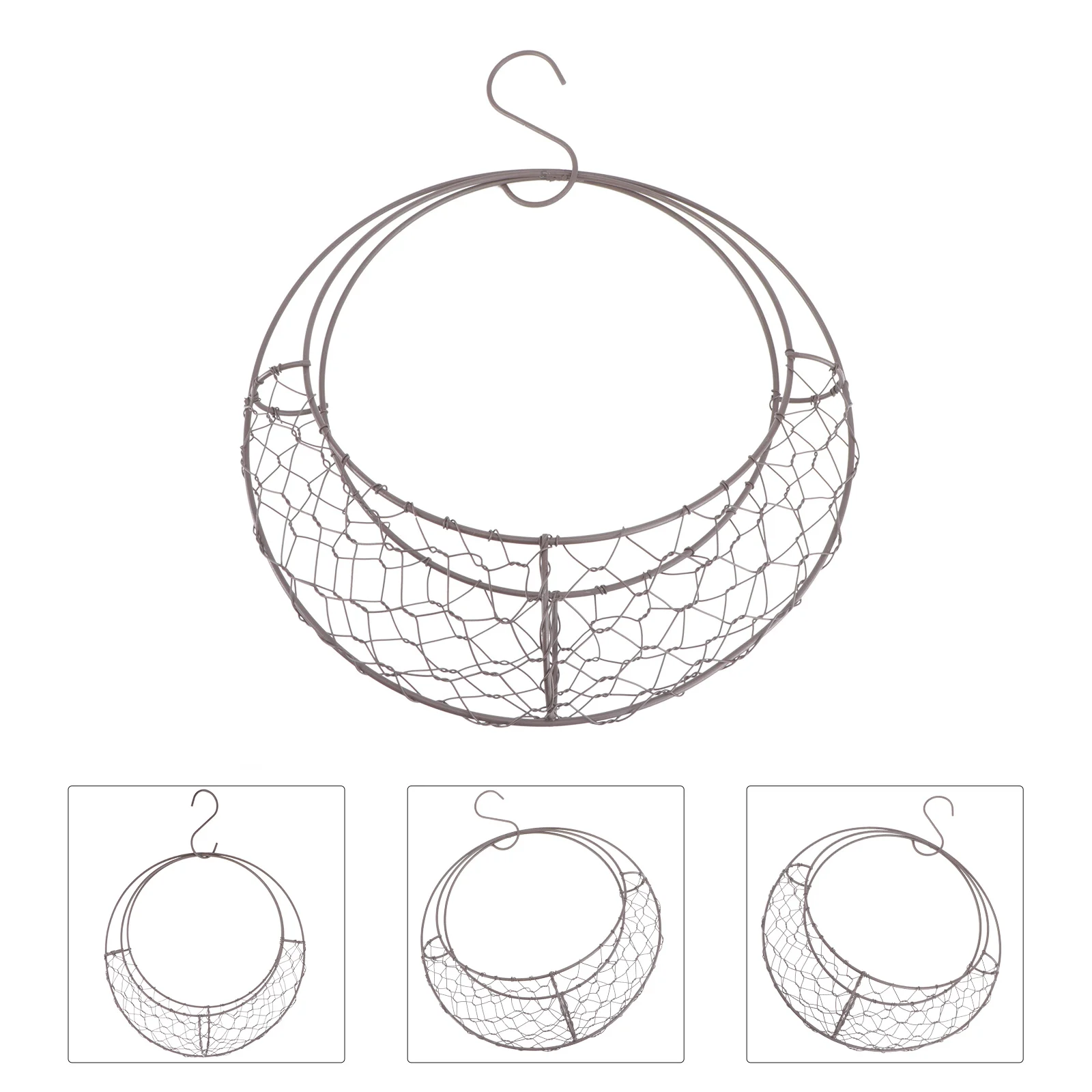 

Wire Wreath Frame Hanger Moon Shape Wreath Form Hanging Plant Holder Metal Hanging Planters Plant Basket Holder Succulent