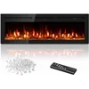 Electric Fireplace in-Wall Recessed and Wall Mounted with Remote Control, 1500/750W Fireplace Heater 1