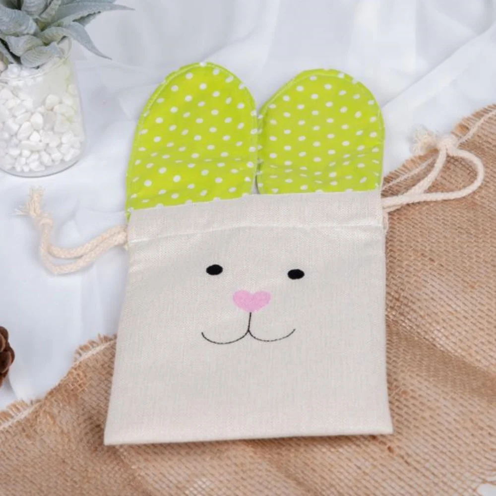 

Easter Sublimation Rabbit Egg Sack Small Kids Personalized Easter Gift Candy Bag With String Home Festival Supplies 15W*20Hcm