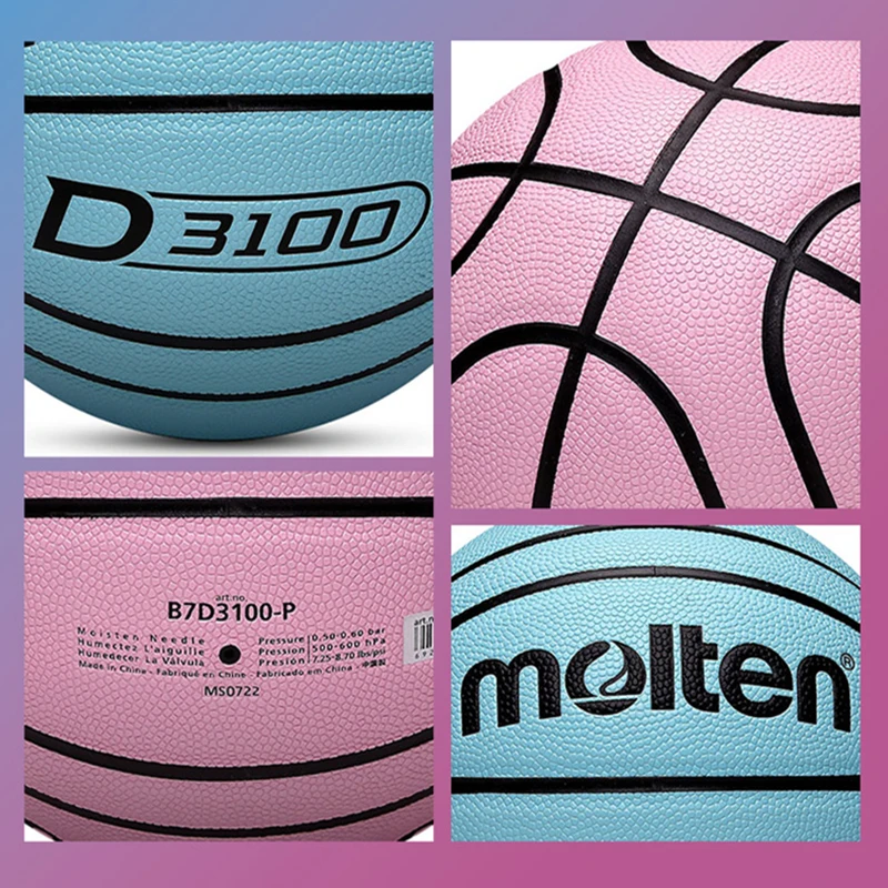 Molten Official Size 7/6/5 Basketball Balls Soft and Wear-resistant PU Material Basketball Training Game Colorful baloncesto 6